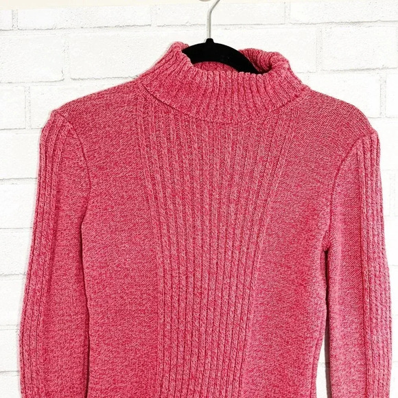 Sundance Pinkish Red Pullover Turtleneck Sweater Cotton Blend Women's Size XS - Picture 2 of 5